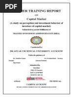 Summer Internship Report On Capital Market