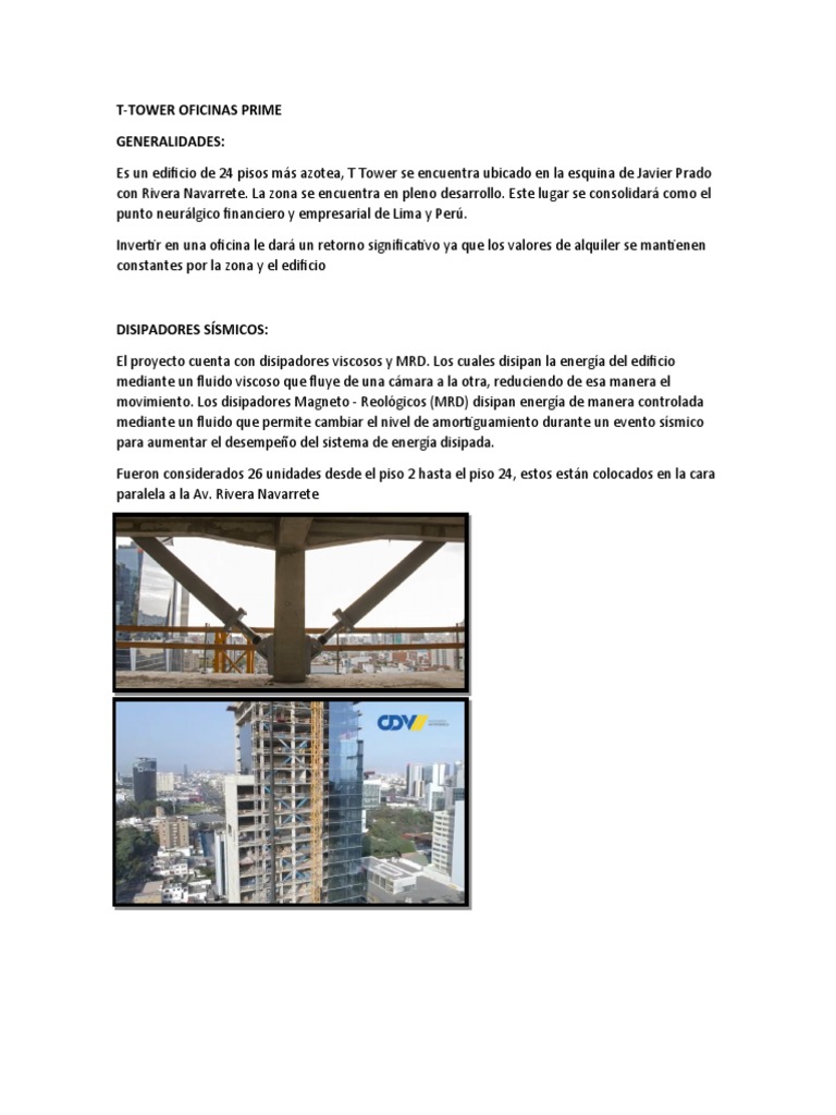 T-Tower: Innovación y Seguridad Sísmica | PDF | Viscoelasticidad ...