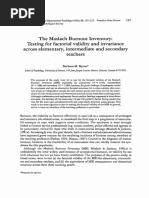 The Maslach Burnout Inventory: Testing For Factorial Validity and Invariance Across Elementary, Intermediate and Secondary Teachers