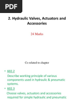 Hydraulic Valves, Actuators and Accessories: 24 Marks