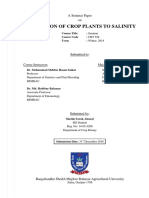 Adaptation of Crop Plants To Salinity: A Seminar Paper On