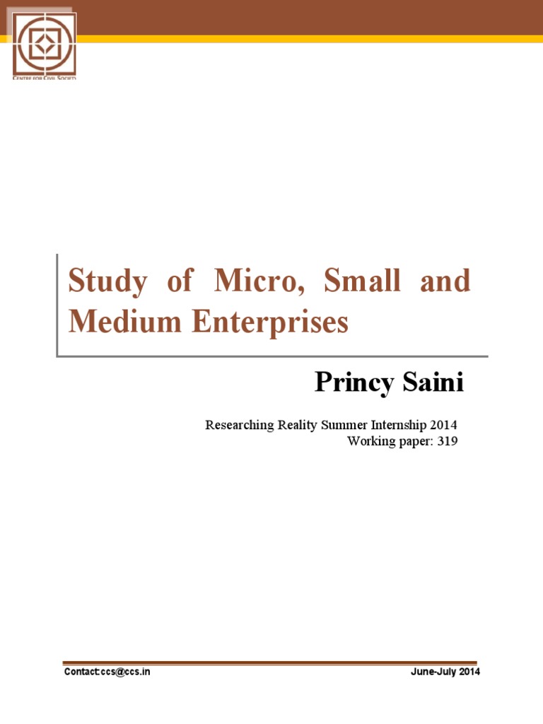 MSME Sector Study and Recommendations | PDF | Small And Medium Sized ...