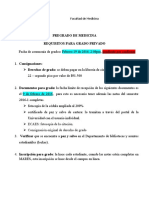 Requisitos para Grado Privado