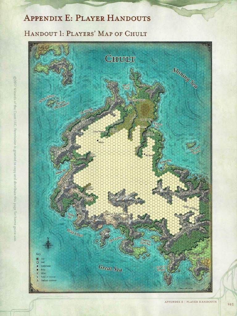 Appendix Player Handouts: Handout Players' Map of Chult | PDF