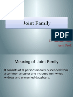 Joint Family Joint Family: Dr. Mamta Rana Asst. Prof