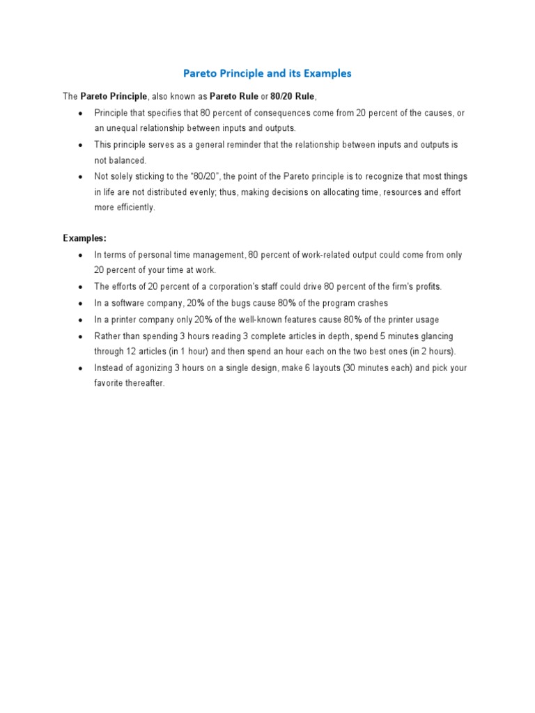 Understanding the Pareto Principle | PDF