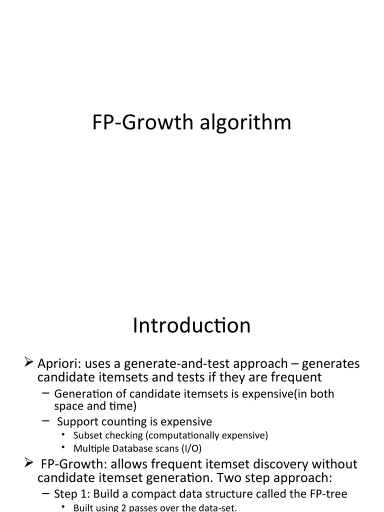 FP-Growth Algorithm | PDF | Discrete Mathematics | Theoretical Computer ...