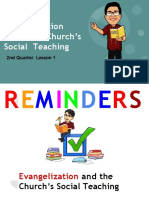 Evangelization and The Church's Social Teaching: 2nd Quarter: Lesson 1