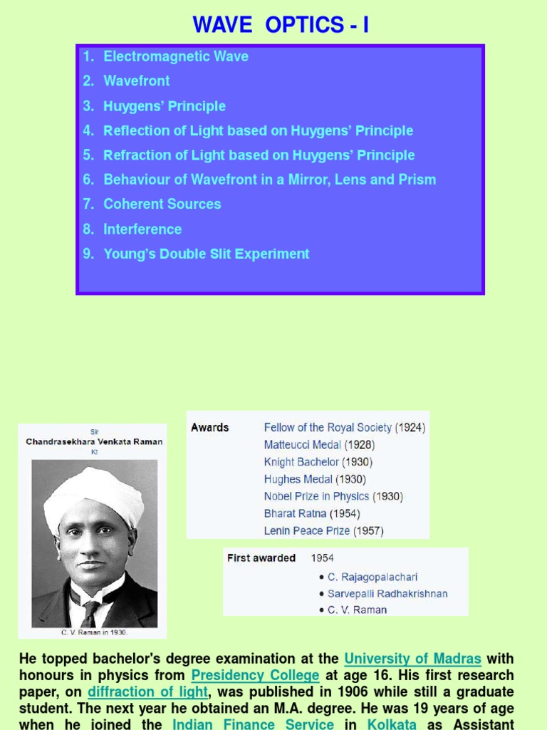 Introduction to Wave Optics Concepts | PDF | Light | Optics