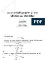 Differential Equation of The Mechanical Oscillator