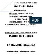Yaoundé_Ordre de passage pour les épreuves pratiques du permis de conduire session du 31 octobre 2020
