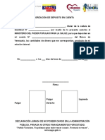 Cartas Dedicacion Exclusiva, Declaracion de No Poseer Cargo y Autorizacion de Deposito de Cuenta