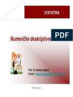 Statistika Predavanje 3 Numericke Deskriptivne Mere PDF