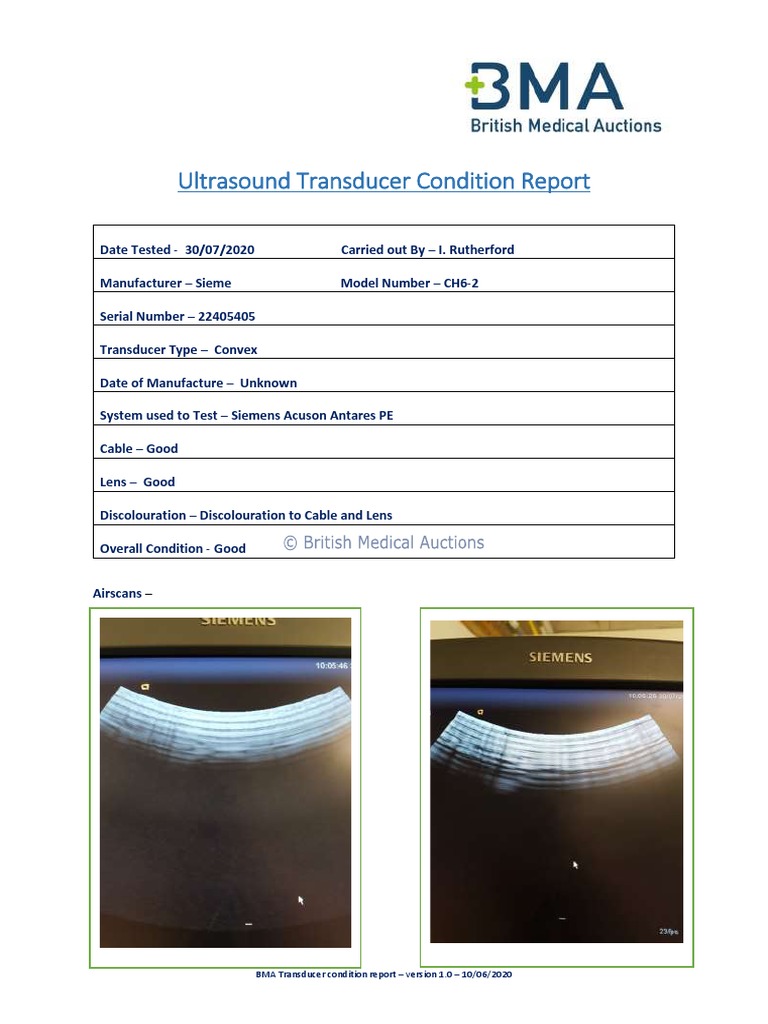 BMA Ultrasound Transducer Report | PDF