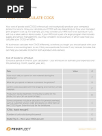 COGS Worksheet (Pricing)