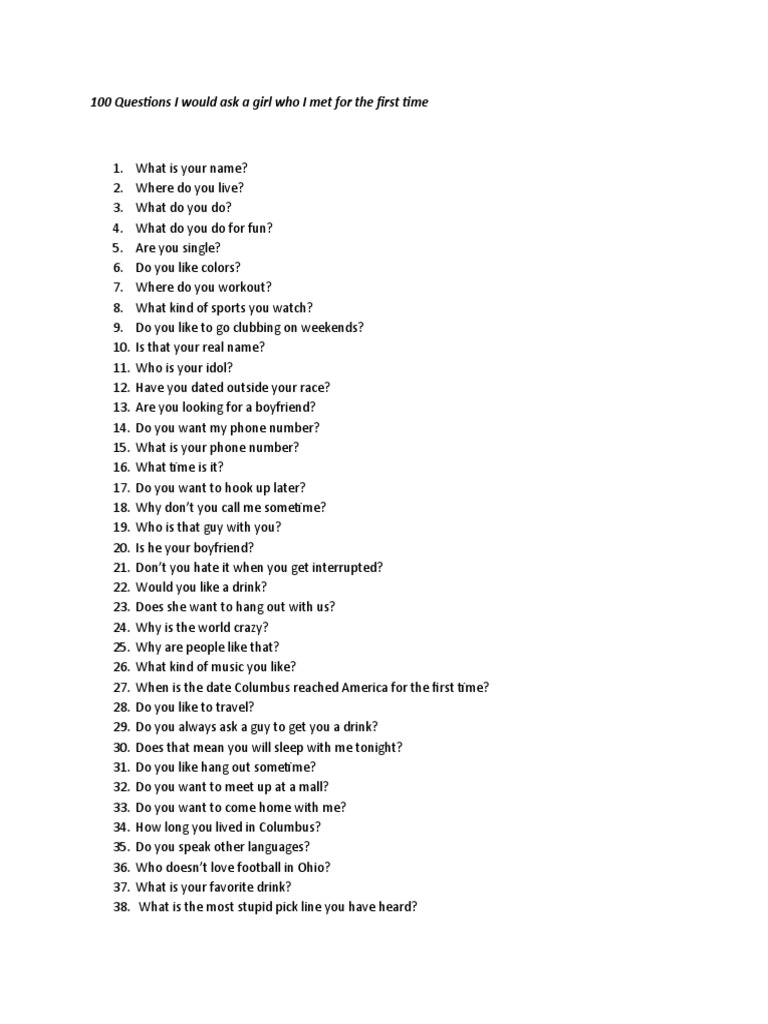 Questions To Ask Your Girlfriend