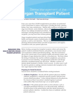 Organ Transplant Patient: Dental Management of The