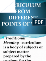 Curriculum From Different Points of View