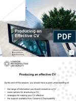 Producing An Effective CV: /londonmetcareer Londonmet - Ac.uk/careers