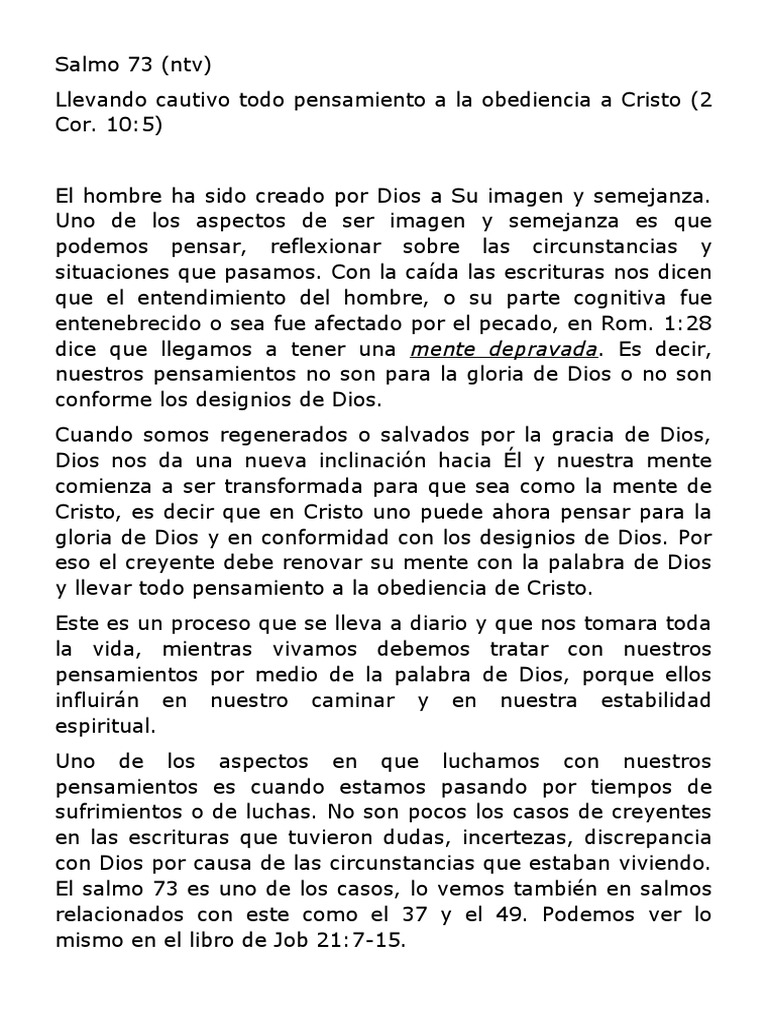 Salmo 73 | PDF | Salmos | Dios