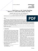 Effects of Residual Stresses On The Uniaxial Ratcheting Behavior of A Girth-Welded Stainless Steel Pipe