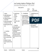 Weekly Lesson Plan Grade Level: 9 Duration: 5 Days Subject: Health Date: Jan. 20 - 24, 2020