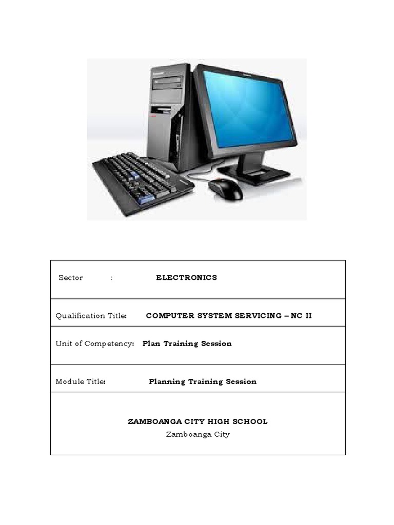 Sector: Electronics: Qualification Title: Computer System Servicing ...