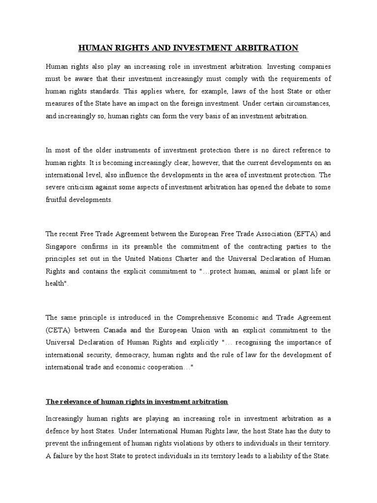 Human Rights in Investment Arbitration | PDF | Human Rights | Rights