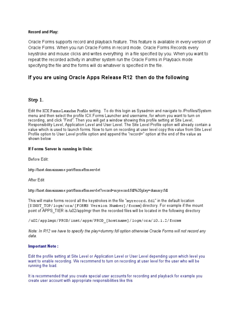 R12 Oracle Forms Record and Playback Guide | PDF | Computer File | User ...