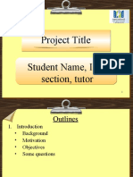 Guidelines For Project Presentation - V2