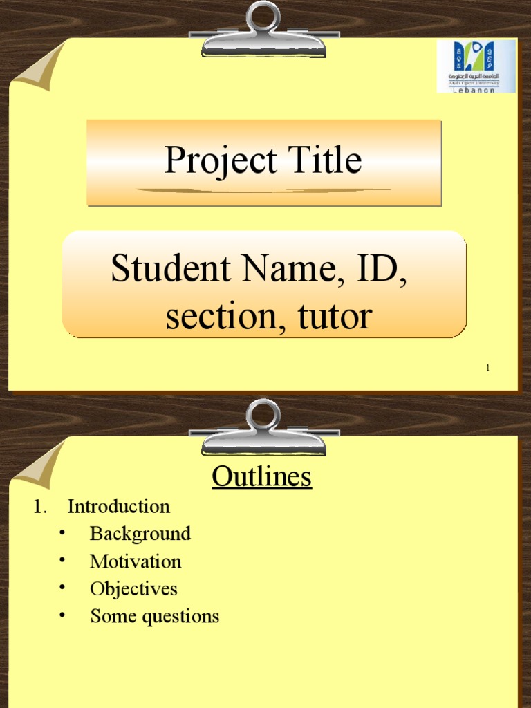 guidelines for project presentation