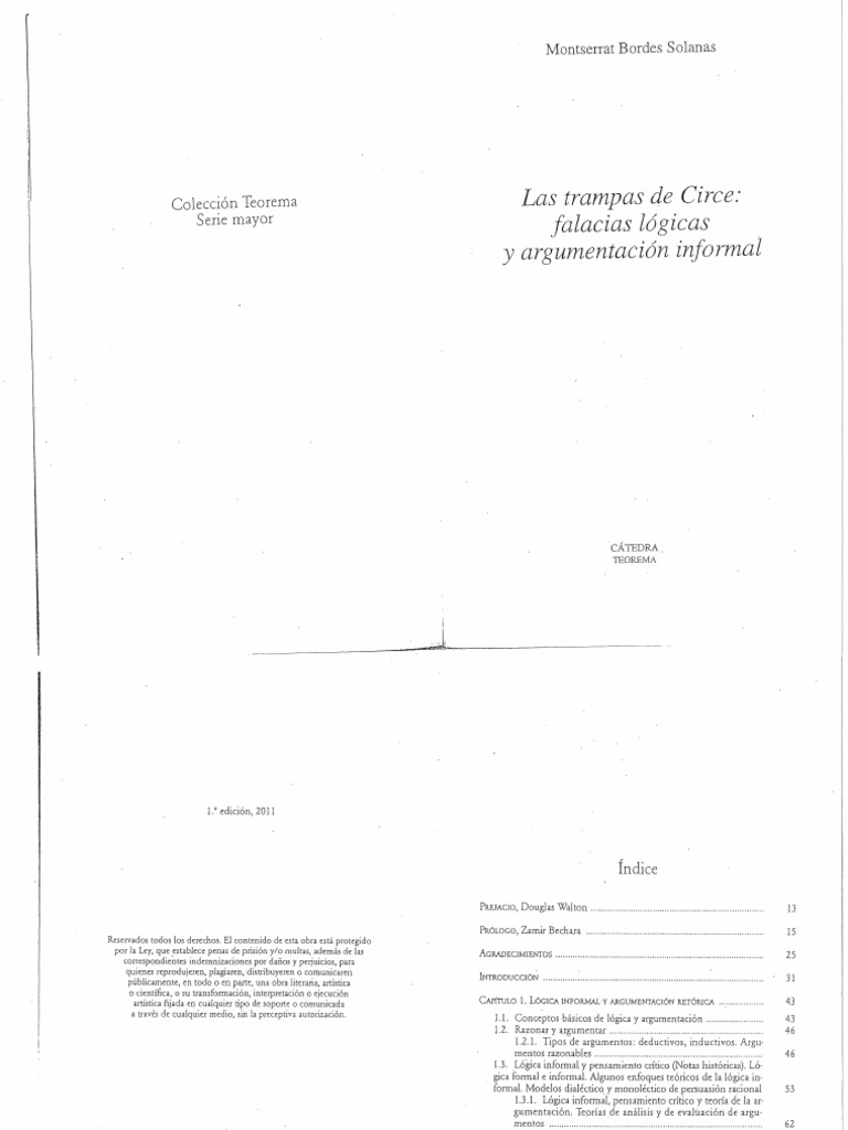 Montserrat Bordes - Las Trampas de Circe (Falacias) | PDF