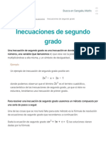 Inecuaciones de Segundo Grado