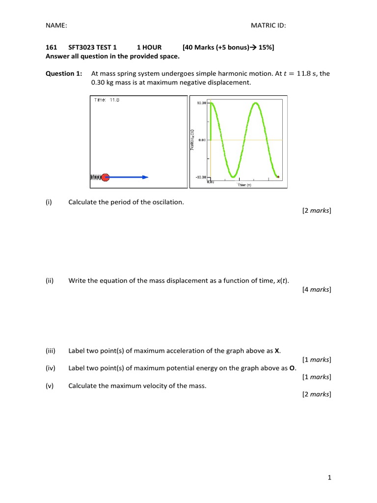 Harmonic Motion Test Questions | PDF | Physical Quantities | Mechanics
