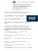 Past Continuous Exercise and Notes PDF