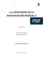 Metodologías de investigación musical II