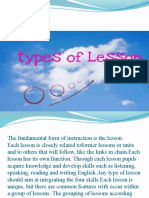 Types of Lessons Used in English 410B