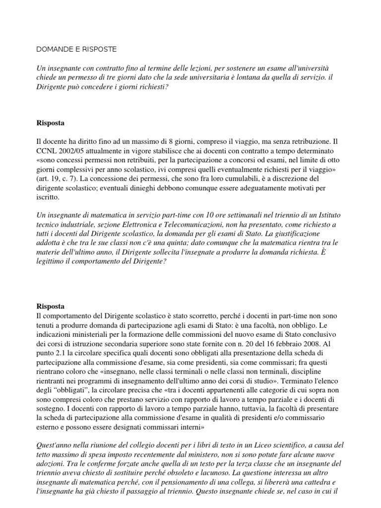 Domande e Risposte | PDF