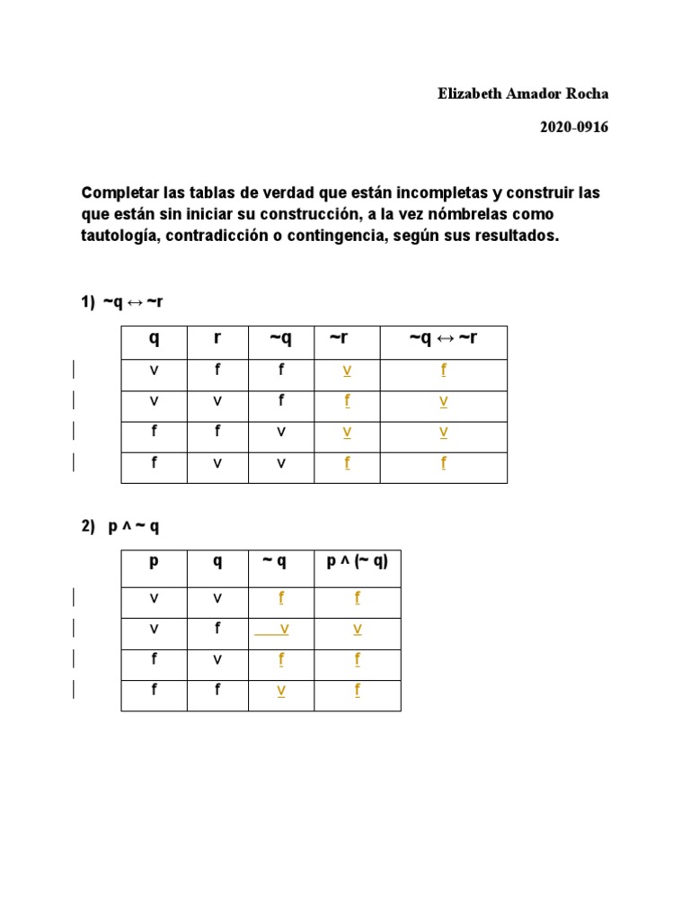 Construcción de Tablas de Verdad | PDF | Verdad lógica | Verdad