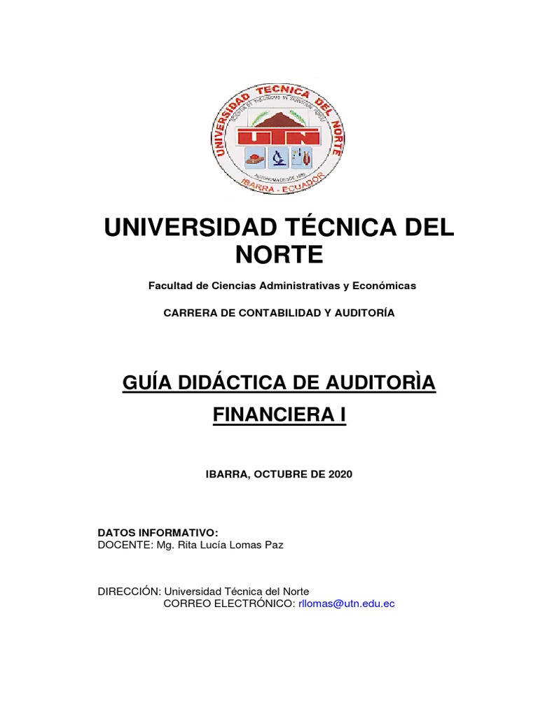 Guía Didáctica de Auditoría Financiera I | PDF | Auditoría | Contralor