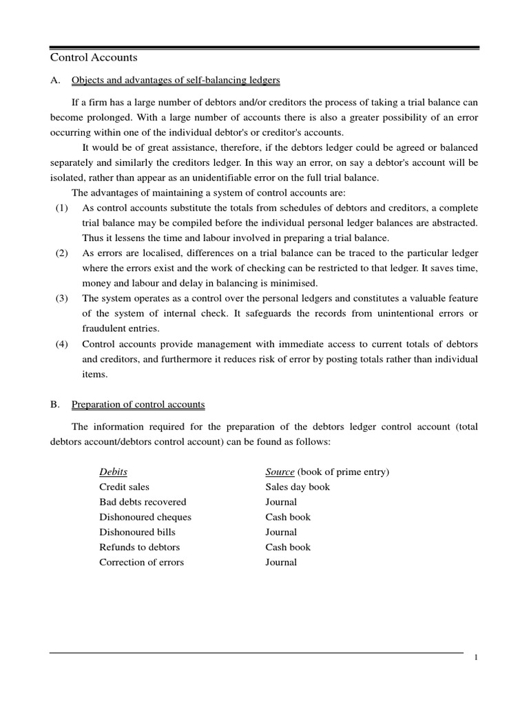 Sales Ledger Control Account Guide | PDF | Debits And Credits | Bookkeeping