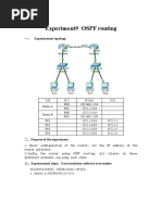 Experiment9 OSPF Routing: Experimental Topology