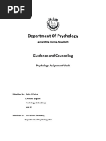 Department of Psychology: Guidance and Counseling