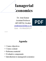 Managerial Economics: Dr. Arun Kumar Dr. Arun Kumar Assistant Professor ABV-IIITM, Gwalior