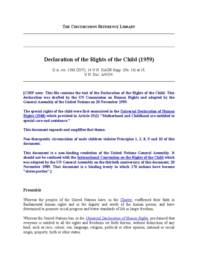 02 Declaration of The Rights of The Child | Download Free PDF ...