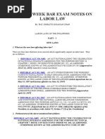 2009 PRE-WEEK REVIEWER ON LABOR LAW Q&A