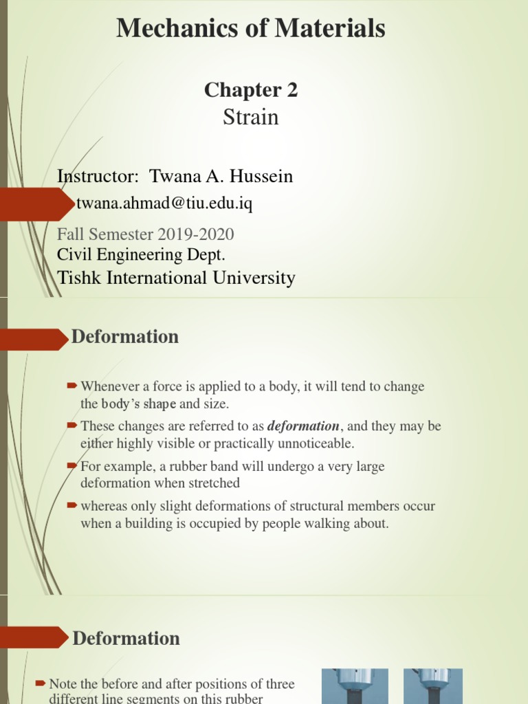 Chapter 2 Strain PDF | PDF | Deformation (Mechanics) | Stress (Mechanics)
