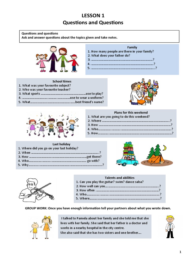 Lesson 1 Questions and Questions | PDF | Quiz | Emotions