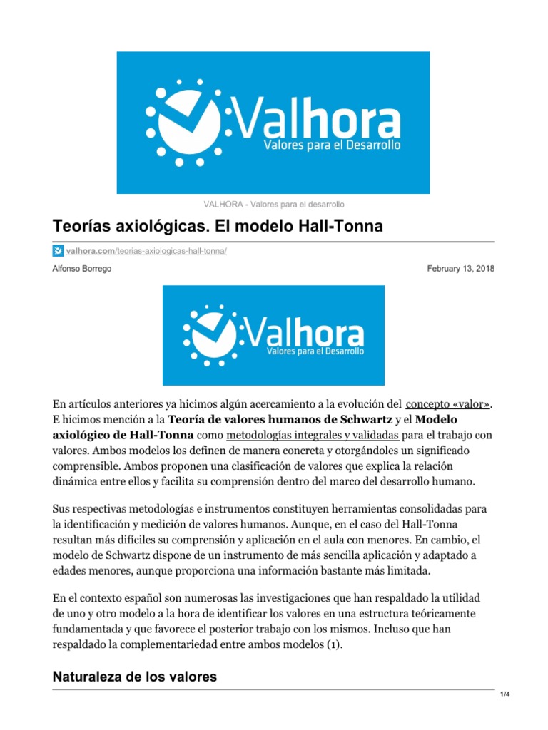Teorías Axiológicas El Modelo Hall-Tonna | PDF | Comportamiento | Teoría