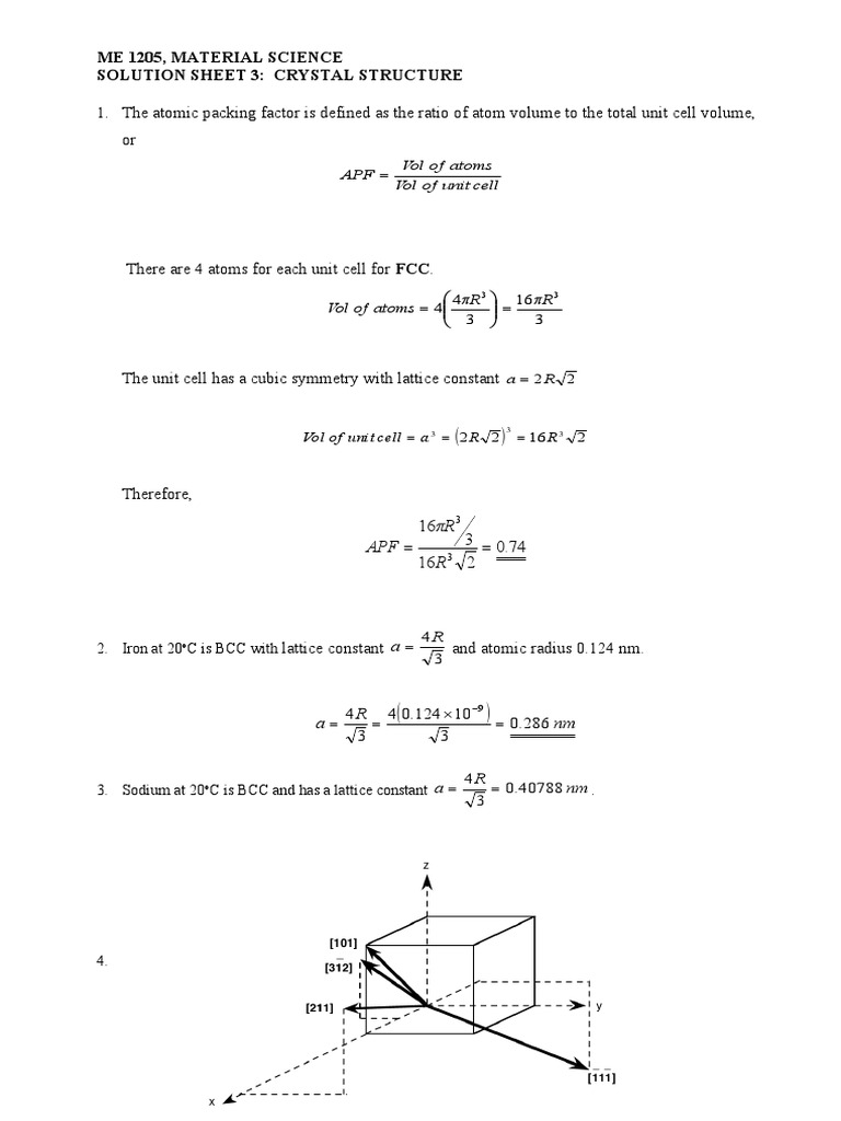 Solution 03 - Crystal Structure | PDF | Crystal Structure | Condensed ...